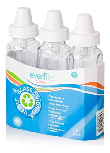 Evenflo Classic Twist Pack De 3 Biberones De Vidrio De 8 Onz