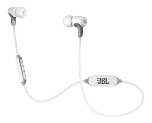 Fone de ouvido in-ear sem fio JBL E25BT JBLE25BT branco com luz LED