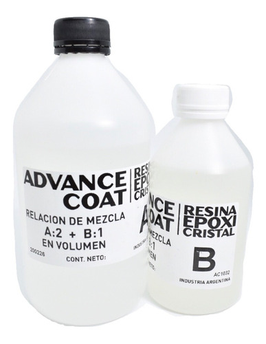 Resina Epoxi Vidrio Líquido 1,5 Kg Cristal Advance Coat