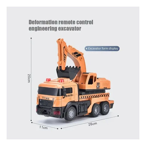 Auto Control Remoto Transformer Robot Excavadora 685-1