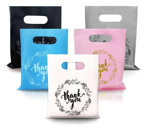 100pcs Thank You Merchandise Bags 5 Kinds Of Color Colorful 