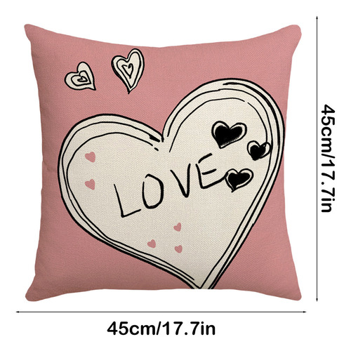 Funda De Almohada J Para El Día De San Valentín, Rosa, Con E