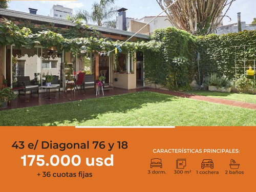 Casa En Venta - 3 Dormitorios 2 Baños - Cochera - 205mts2 - La Plata [financiado]