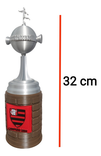Mini Taça Libertadores 2022 Customizada Flamengo 32 Cm