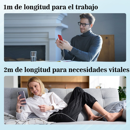 Cargador Nebro Tipo-c Carga Rápida 2m Blanco