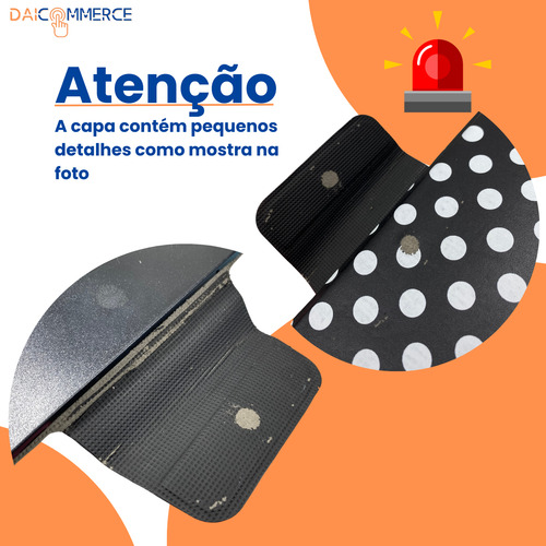 Capa C/ Suporte Ajustável P/tablet Hd 8 Polegadas + Película Cor Branca Bolinha Preta
