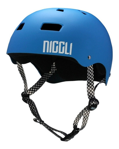 Capacete Niggli Pads - Azul Fosco / Iron Profissional