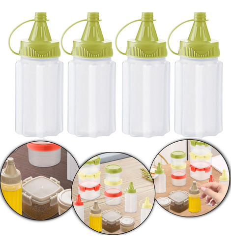 2 Paquete De 2-4 Botellas Pequeñas Exprimibles, 2 Piezas