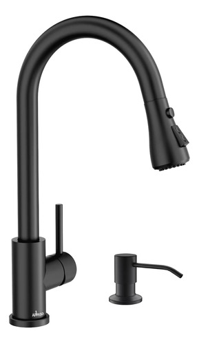 Appaso Grifo De Cocina Negro Con Dispensador De Jabon, Moder