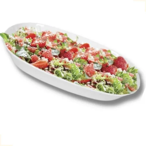 comprar 6 Saladeiras Tigelas Travessas Oval Melamine Branca 25 Cm