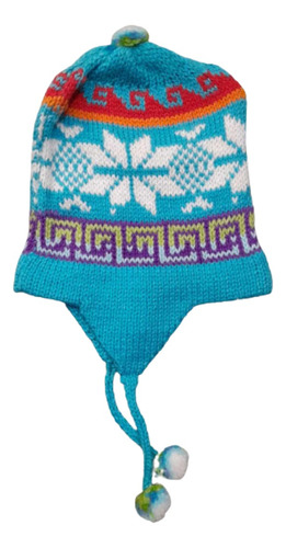 Imagen 9 de 10 de Gorro Coya Chullo Lana De Alpaca Niños Andino De 1 A 2 Años