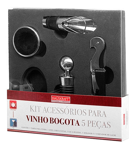 Imagem 2 de 5 de Kit Vinho 5 Peças Haüskraft Abridor Rolha Aerador Cortador