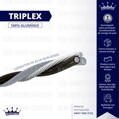 Cabo Aluminio Triplex 16 Milimetros Com 380 Metros