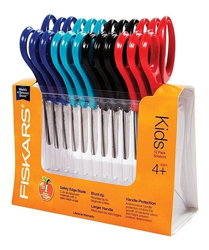 Fiskars 5 Pulgadas Tijeras De Punta Roma Niños Classpack, 12