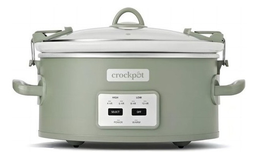 Olla De Coccion Lenta Crock Pot Carry On 6qts 5.67 Lt Verde Color Verde Claro Frecuencia 60 Hz