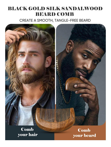 Set De Cepillo Y Peine Para Barba Con Cerdas Naturales De Ja