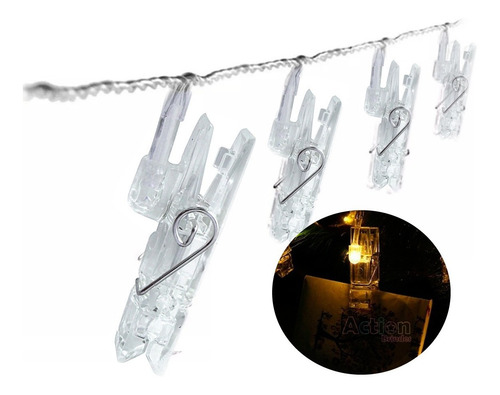 Imagem 7 de 8 de Cordão Led Pregador Varal Para Fotos