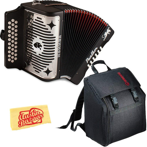 Hohner Panther Diatonic Acordeón - Keys G / C / F Paquete Co
