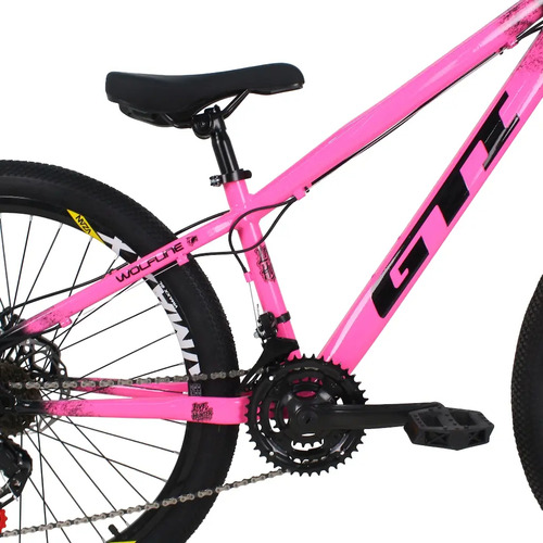 Bicicleta Gti Do Grau Wolfline Aro 26 Freeride Rosa Preto 21
