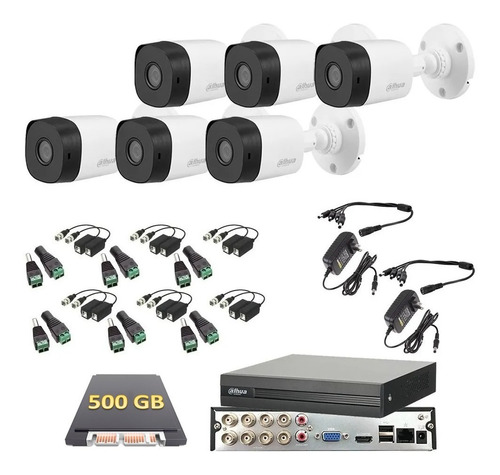 Kit Video Vigilancia 6 Cámaras 1080p Dahua 500gb Baluns