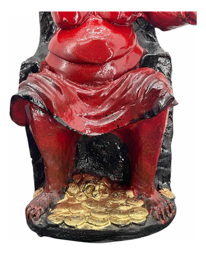 Lucifer Diablo Rojo - Sentado En Trono 26 Cm Resina + Regalo