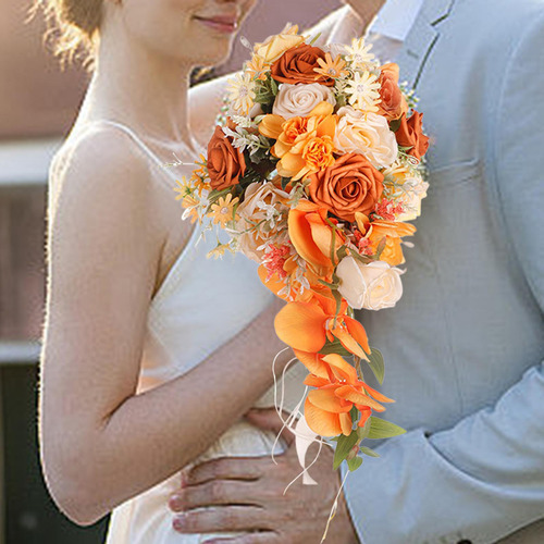 B Ramo De Novia De Boda, Flores Artificiales, Flor De Mano