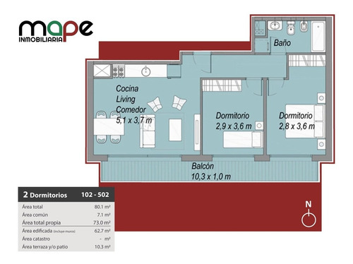 Imagen 10 de 10 de Venta De Impecable Apartamento De 2 Dormitorios A Estrenar Con Amplia Terraza