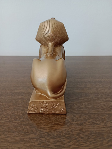 Estátua Egípcia Faraó Esfinge Escultura Egito Dourado-escuro