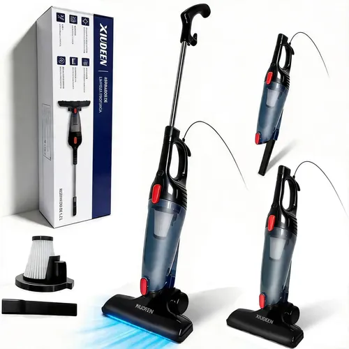 Aspiradora De Mano 3 En 1 Multifuncional Ligero Aspiradora Filtro Hepa Lavable Con 1000w, Presión De Succión 18kpa Y Capacidad 1.2l,cable 4.15m, Para El Casa,autos,pelo De Mascotas Xiudeen Xd801 Negro