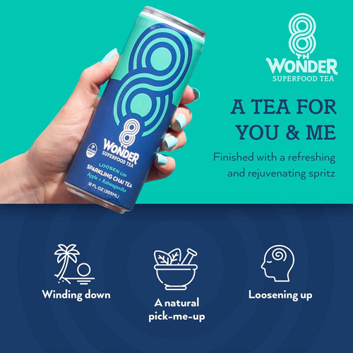 8th Wonder Sparkling Superfood Té Verde Con Jugo De Fruta Re