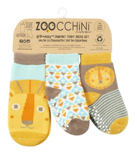 Set X3 Medias Zoocchini León 0-24m