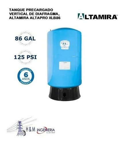 Tanque Precargado Vertical Diafragma 86 Gal / 325 Litros