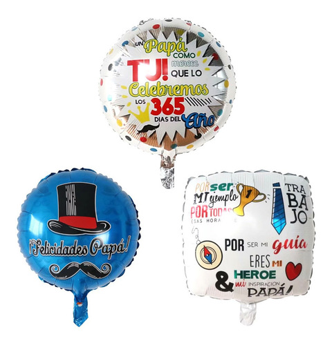 Globos Metalizados Te Quiero Papá 18 45cm Fiesta Dia Padre