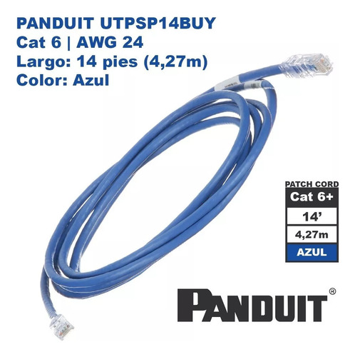 Panduit Utpsp14buy Patch Cord Cat6 4,27m | 14 Azul