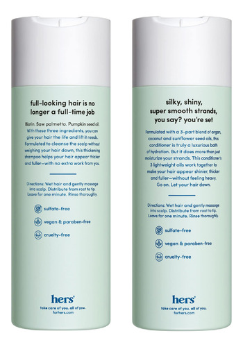 Conjunto De Shampoo E Condicionador Hers Triple Threat 190 M