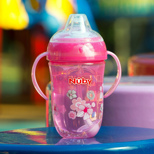 Nuby 360 - Taza Cómoda Con 2 Asas, Niña, 9 Onzas (el Color P