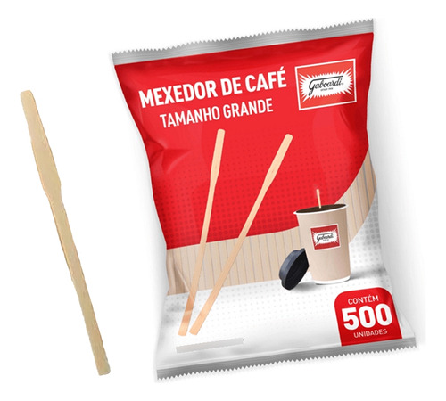 Mexedor / Palheta De Madeira Para Café 9cm Pacote 500 Unid