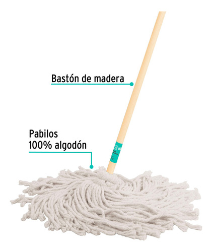 Trapeador Tipo Mechudo Algodon C/baston Klintek 57061