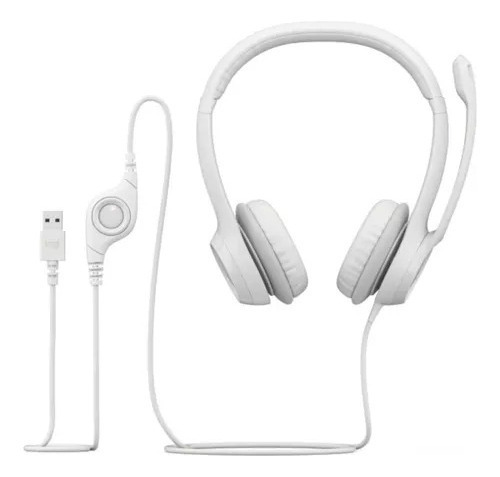 Auricular Headset Logitech H390 Usb Blanco Con Micrófono Bla