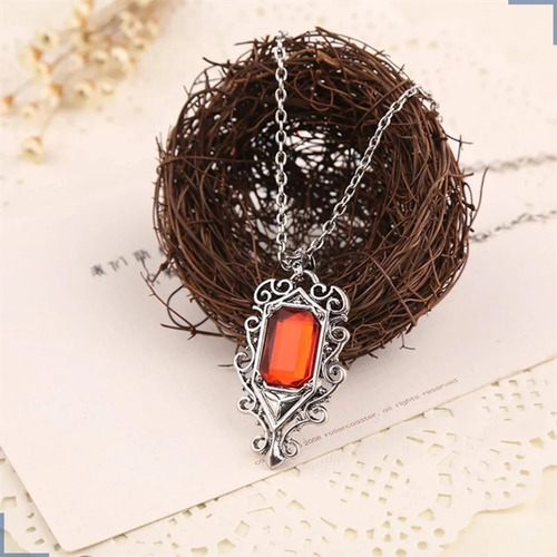 Colar Instrumentos Mortais Isabelle Lightwood Shadowhunters Cor Vermelho