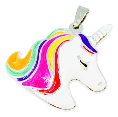 Dije Unicornio Esmaltado D Acero Blanco Ideal Regalo Ado 036