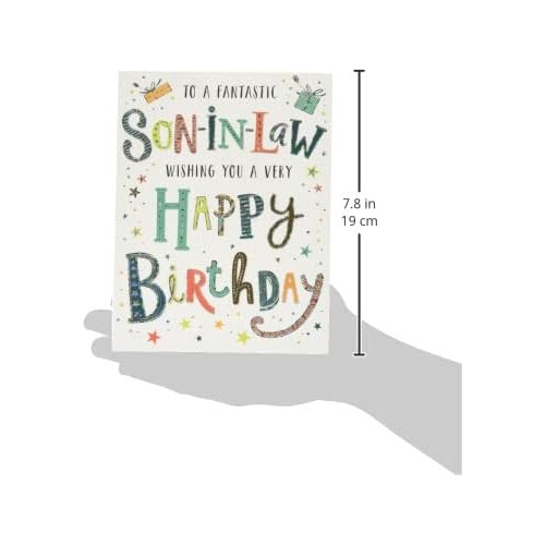 Tarjeta De Cumpleaños Moderna Yerno, 8 X 6 Pulgadas