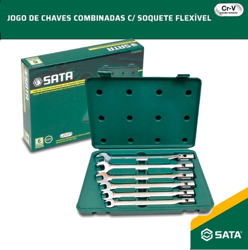 Jogo De Chaves Combinadas C/ Soquete Flexível Sata-st09037sj