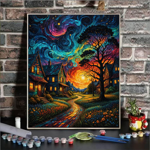Kit De Pintura Por Números Nocturna Para Adultos Dd052