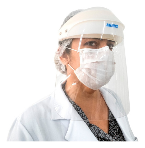 Protetor Facial Máscara Face Shield Reutilizável Salvapé 047 Cor Branco