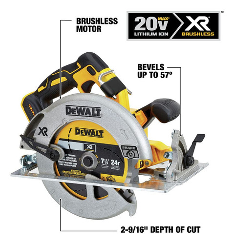 Sierra Circular Dewalt 20 V Max Dcs570b, 7 1/4 Pulgadas, Ina