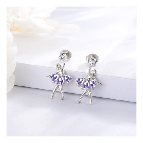 Pendientes De Bailarina De Plata De Ley, Joyería De