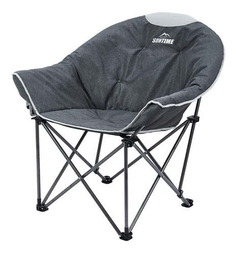 Silla Plegable Acolchada Portatil Para Camping - Gris