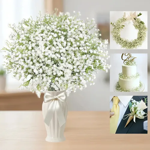 Kit 10 Buquês De Mosquitinho Flores Artificial Arranjo Branco As Flores Artificiais Realistas Adotam Um Design Aninhado