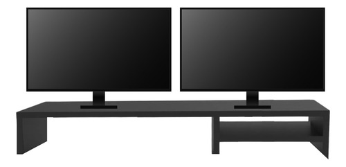 Base Monitor De Áudio Suporte Com Prateleira 15x90x20cm Mdf